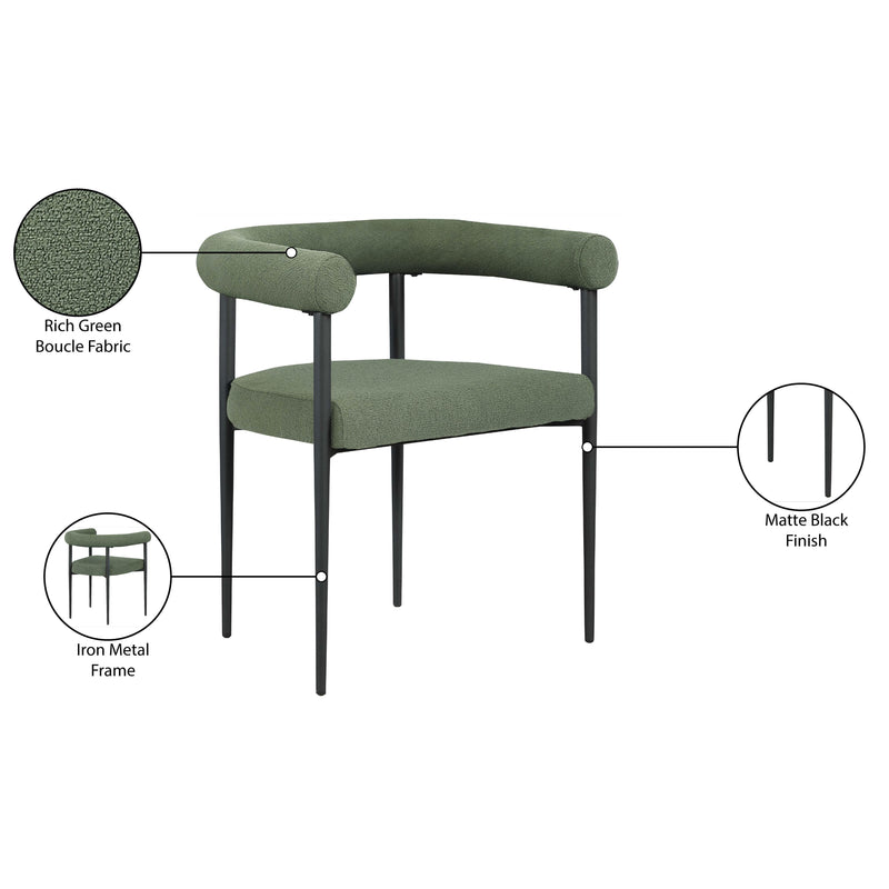 Meridian Louie Green Boucle Fabric Dining Chair IMAGE 7