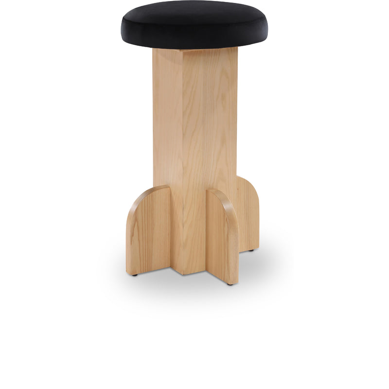 Meridian Wyatt Black Velvet Stool IMAGE 1