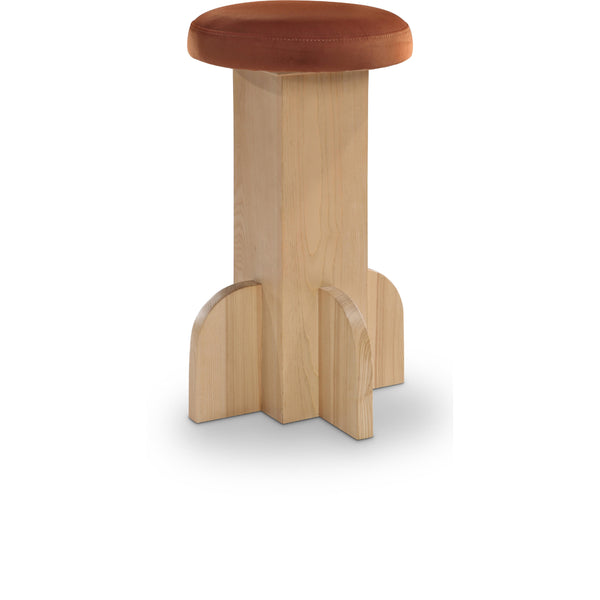 Meridian Wyatt Cognac Velvet Stool IMAGE 1