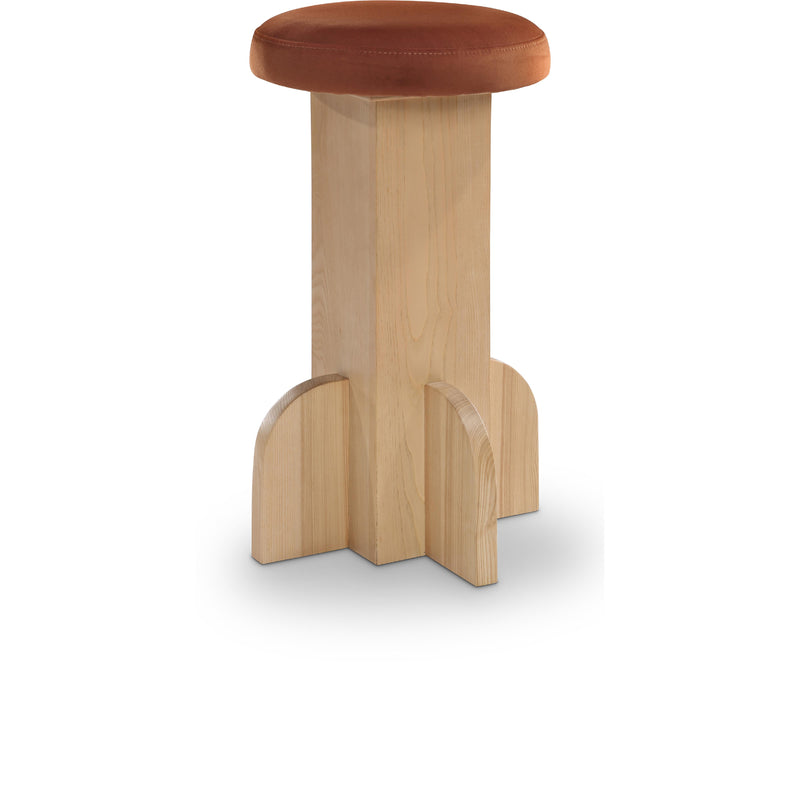 Meridian Wyatt Cognac Velvet Stool IMAGE 1