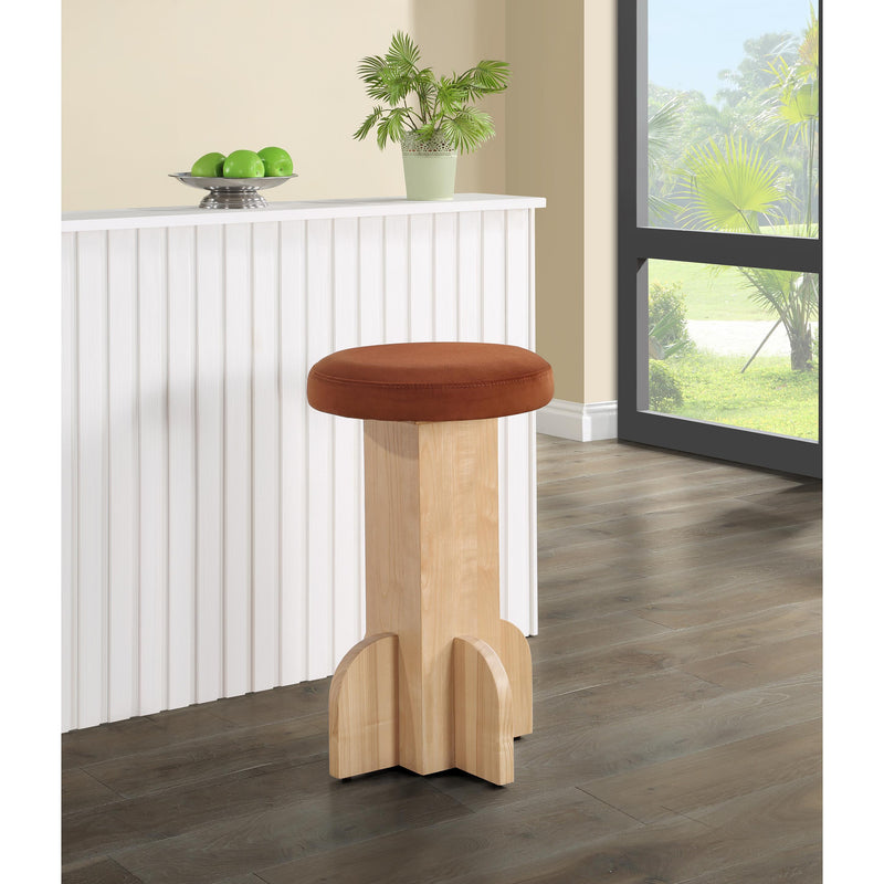 Meridian Wyatt Cognac Velvet Stool IMAGE 2