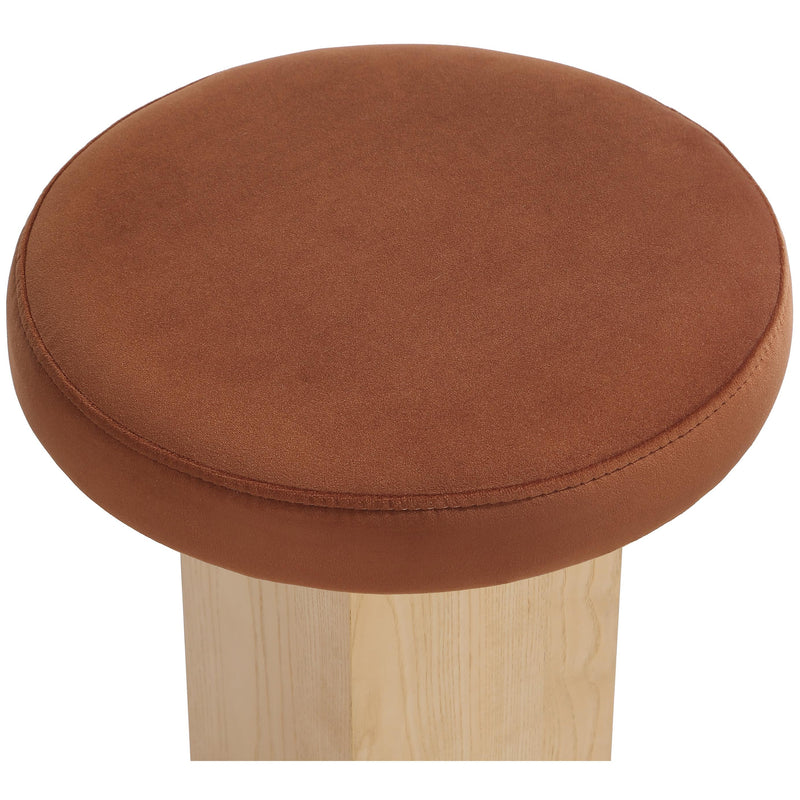 Meridian Wyatt Cognac Velvet Stool IMAGE 5