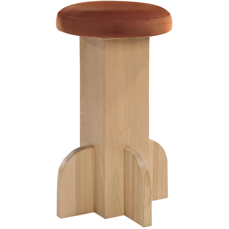 Meridian Wyatt Cognac Velvet Stool IMAGE 7