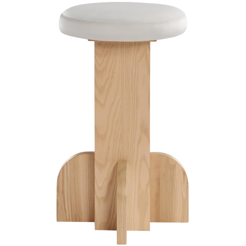 Meridian Wyatt Cream Velvet Stool IMAGE 3