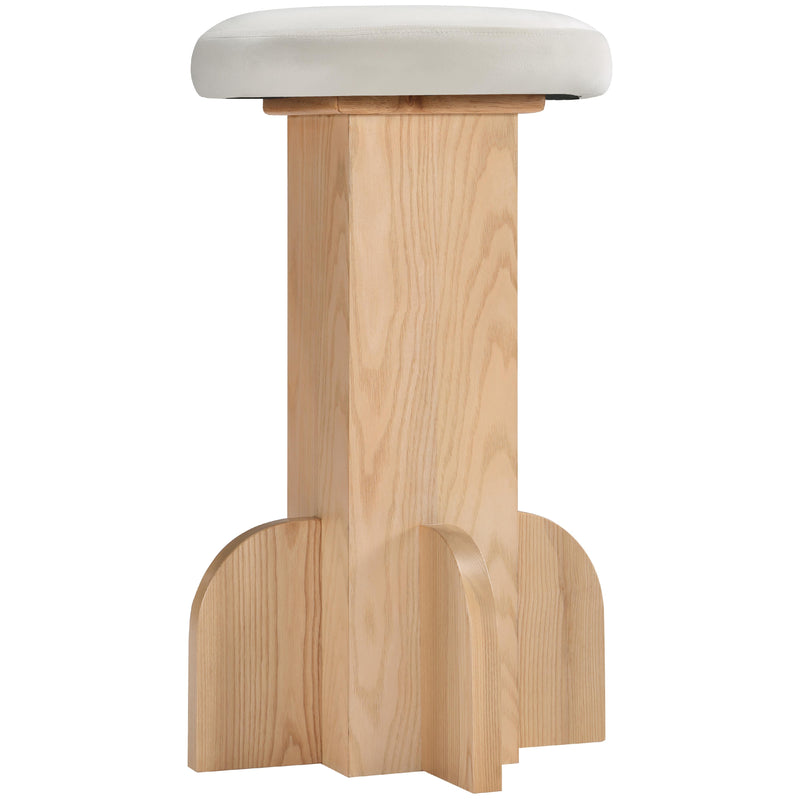 Meridian Wyatt Cream Velvet Stool IMAGE 4