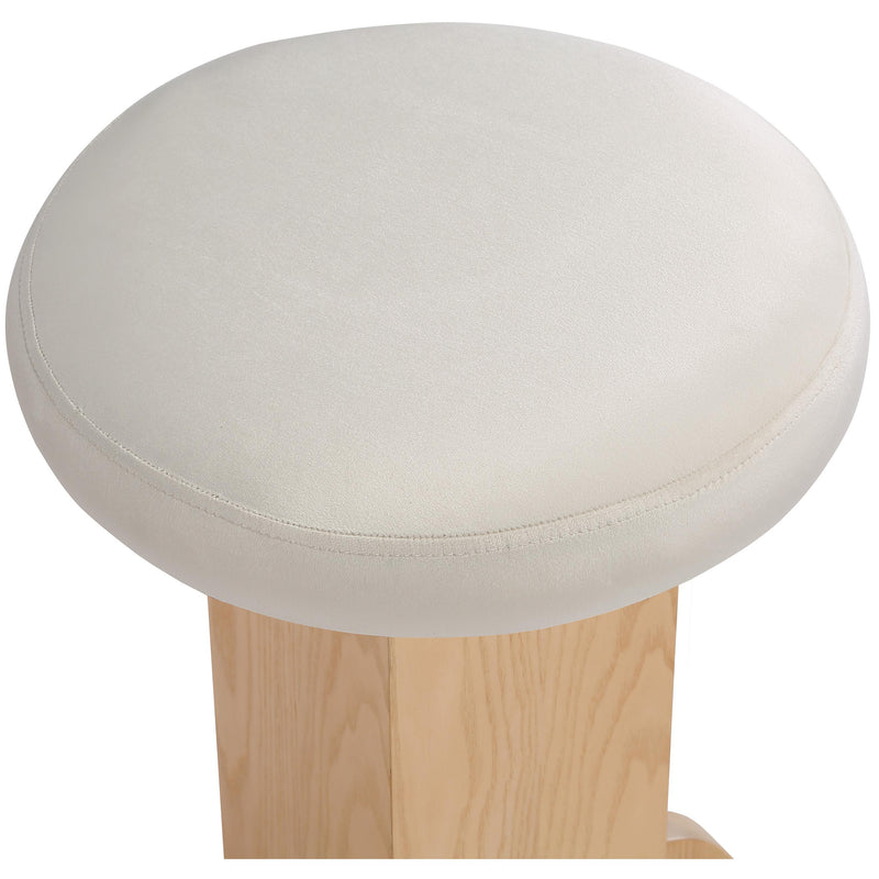 Meridian Wyatt Cream Velvet Stool IMAGE 5