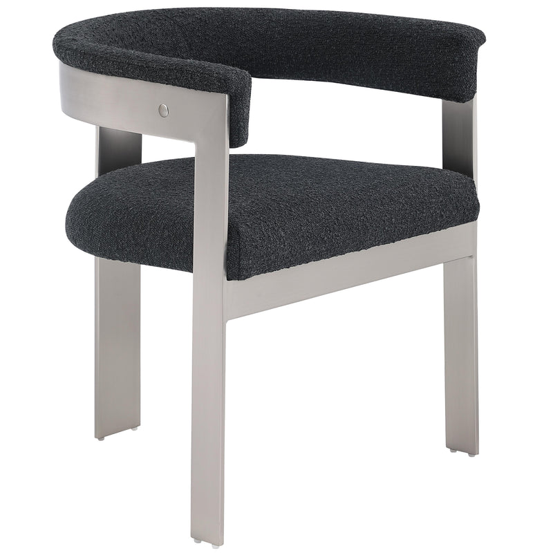 Meridian Romeo Black Boucle Fabric Dining Chair IMAGE 4