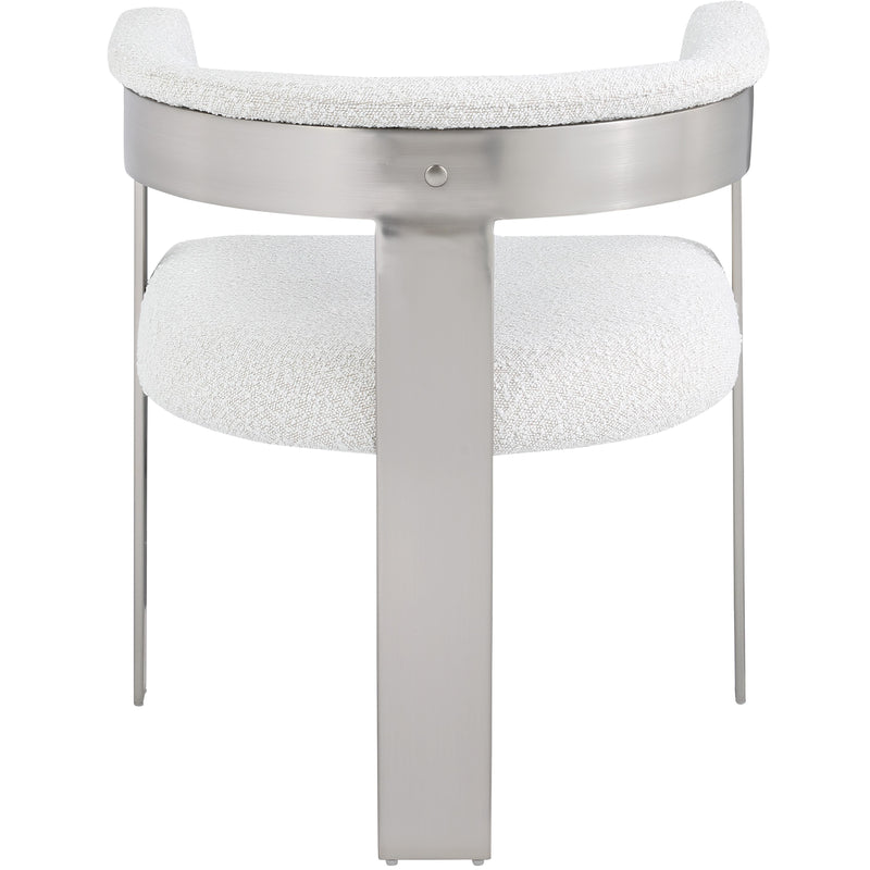 Meridian Romeo Cream Boucle Fabric Dining Chair IMAGE 3