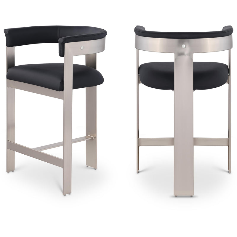 Meridian Romeo Black Vegan Leather Counter Stool IMAGE 1