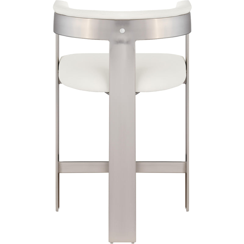 Meridian Romeo Cream Vegan Leather Counter Stool IMAGE 3