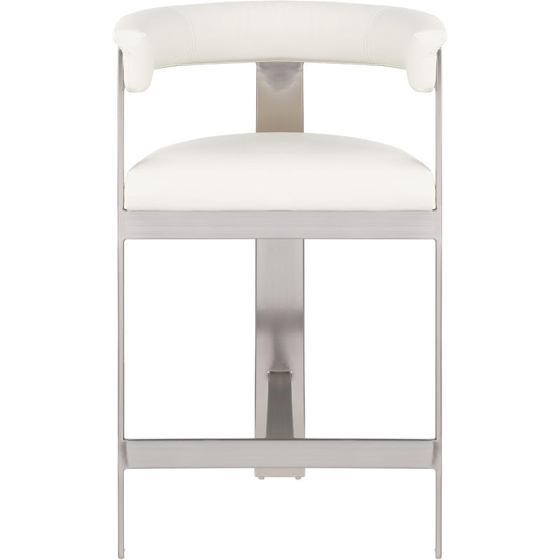 Meridian Romeo Cream Vegan Leather Counter Stool IMAGE 5