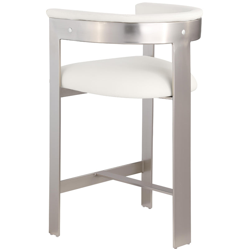 Meridian Romeo Cream Vegan Leather Counter Stool IMAGE 7