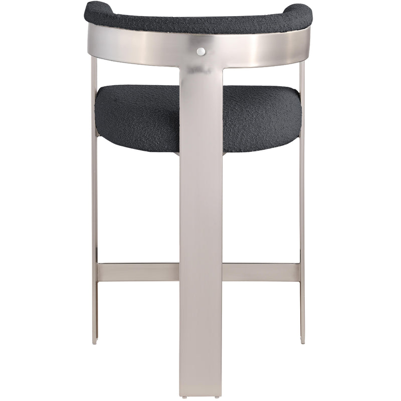 Meridian Romeo Black Boucle Fabric Counter Stool IMAGE 3