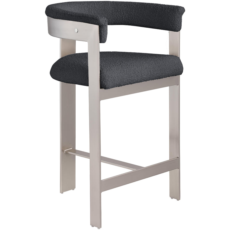 Meridian Romeo Black Boucle Fabric Counter Stool IMAGE 4