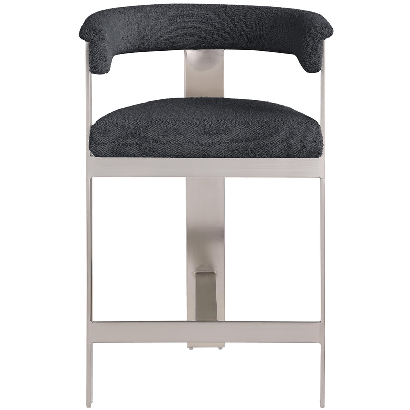 Meridian Romeo Black Boucle Fabric Counter Stool IMAGE 5