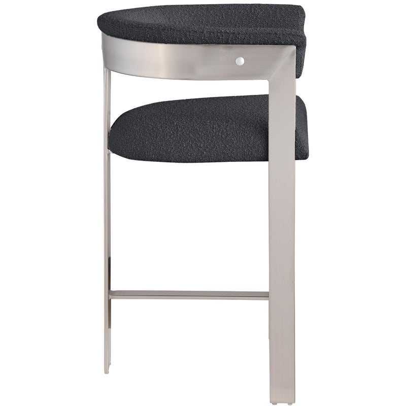 Meridian Romeo Black Boucle Fabric Counter Stool IMAGE 6