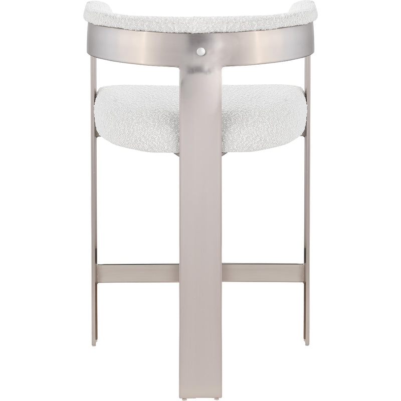 Meridian Romeo Cream Boucle Fabric Counter Stool IMAGE 3