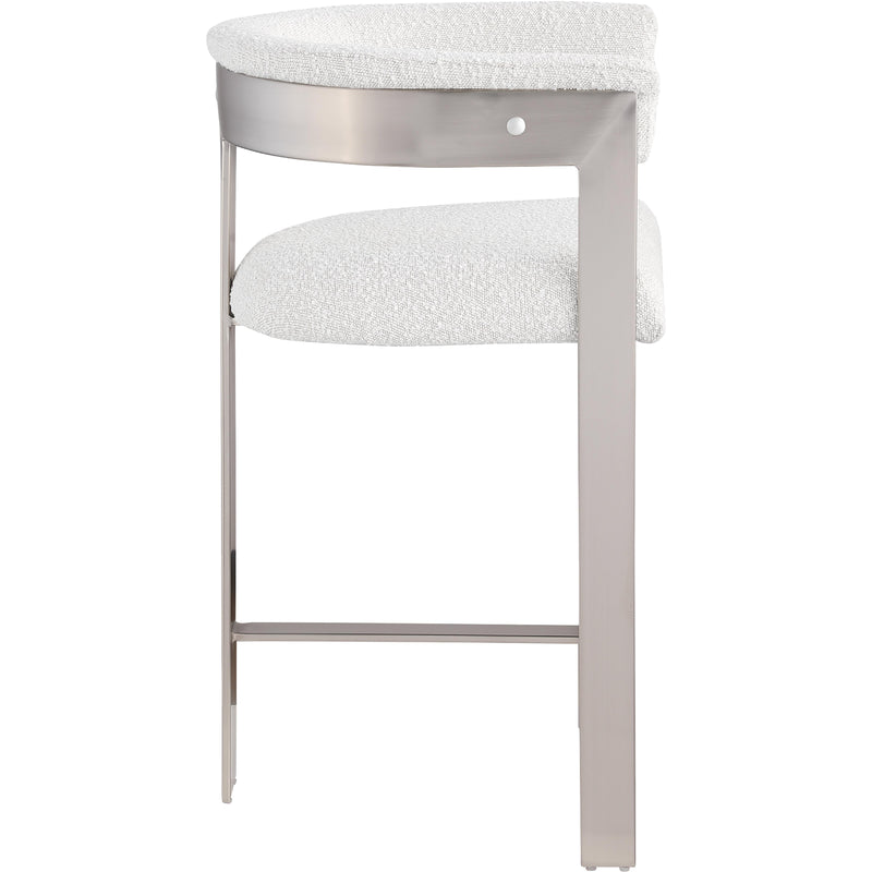 Meridian Romeo Cream Boucle Fabric Counter Stool IMAGE 6