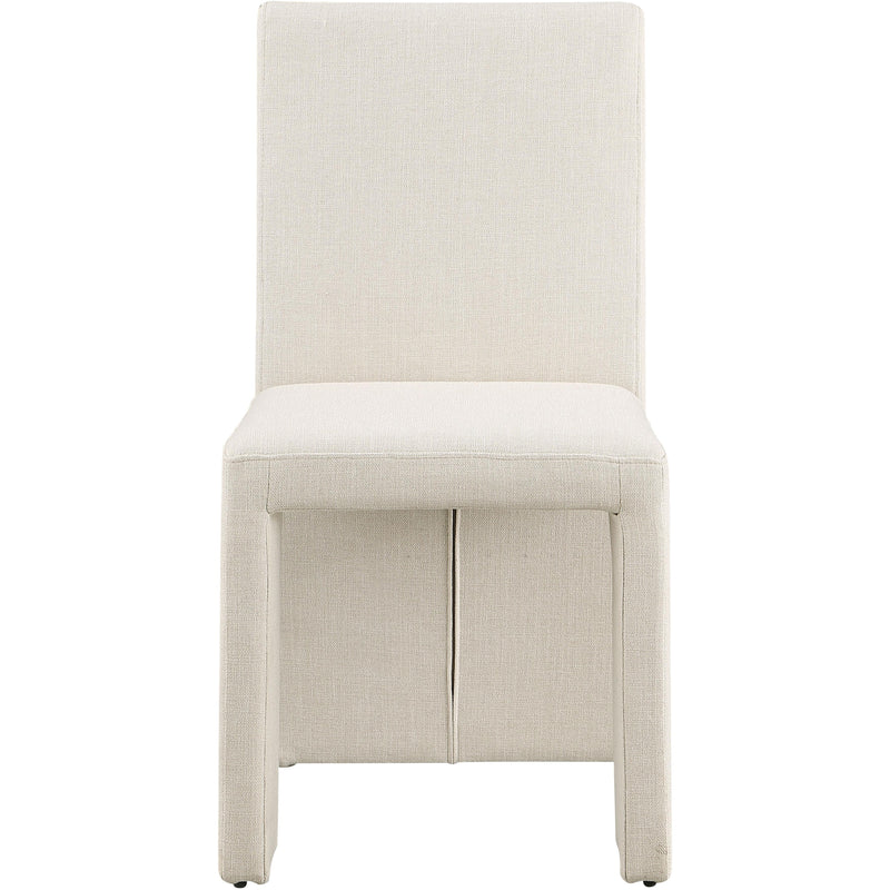 Meridian Benson Beige Linen Textured Fabric Dining Chair IMAGE 3