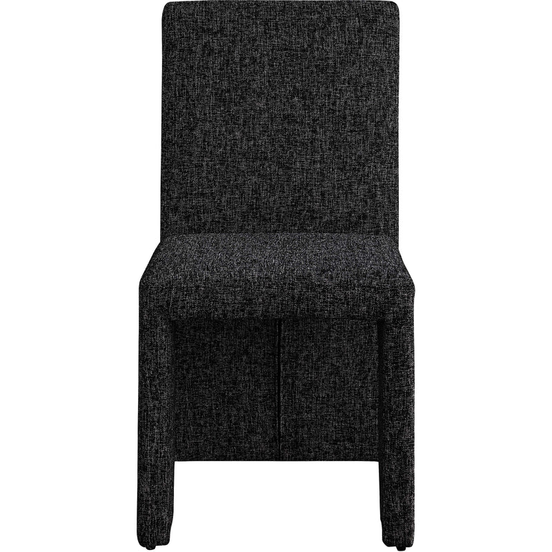 Meridian Benson Black Linen Textured Fabric Dining Chair IMAGE 3