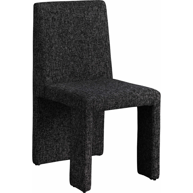 Meridian Benson Black Linen Textured Fabric Dining Chair IMAGE 4