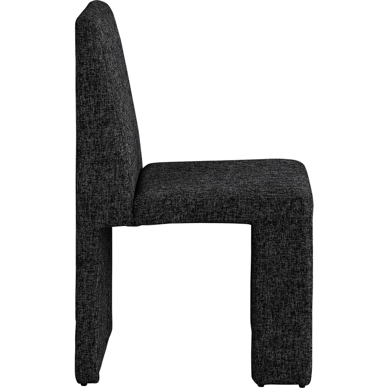 Meridian Benson Black Linen Textured Fabric Dining Chair IMAGE 5