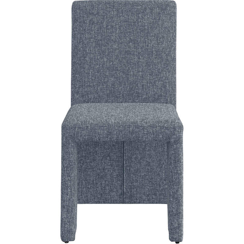 Meridian Benson Blue Linen Textured Fabric Dining Chair IMAGE 3