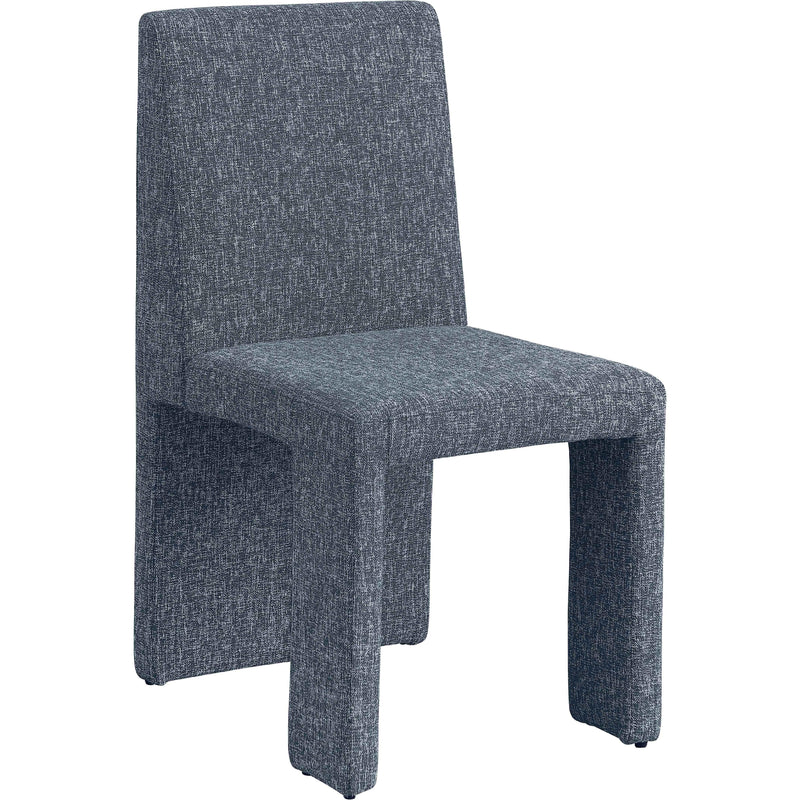 Meridian Benson Blue Linen Textured Fabric Dining Chair IMAGE 4