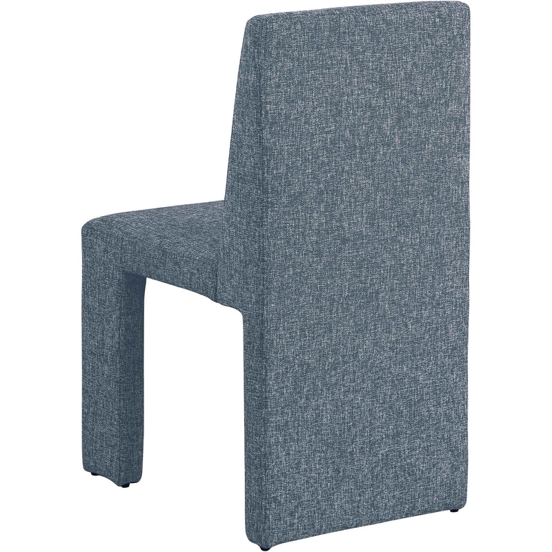 Meridian Benson Blue Linen Textured Fabric Dining Chair IMAGE 6