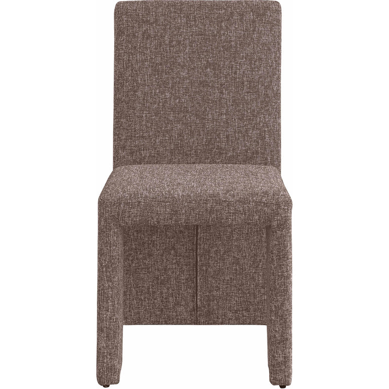 Meridian Benson Brown Linen Textured Fabric Dining Chair IMAGE 3