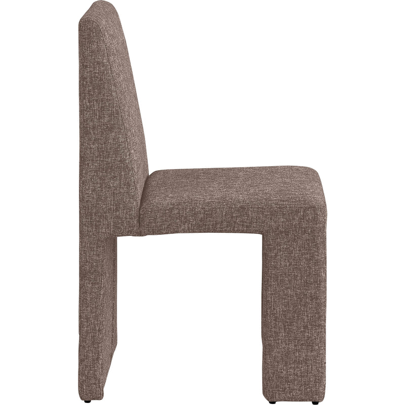 Meridian Benson Brown Linen Textured Fabric Dining Chair IMAGE 5