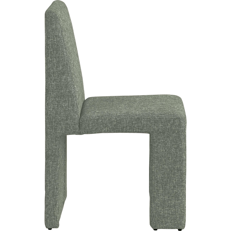 Meridian Benson Green Linen Textured Fabric Dining Chair IMAGE 5