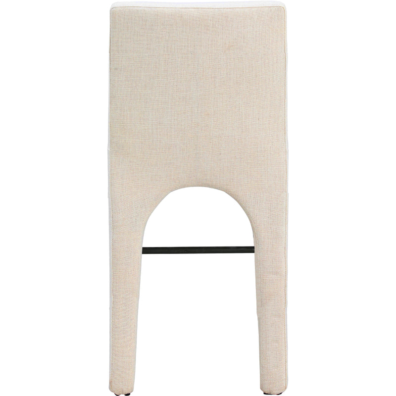 Meridian Gramercy Beige Linen Textured Fabric Stool IMAGE 2