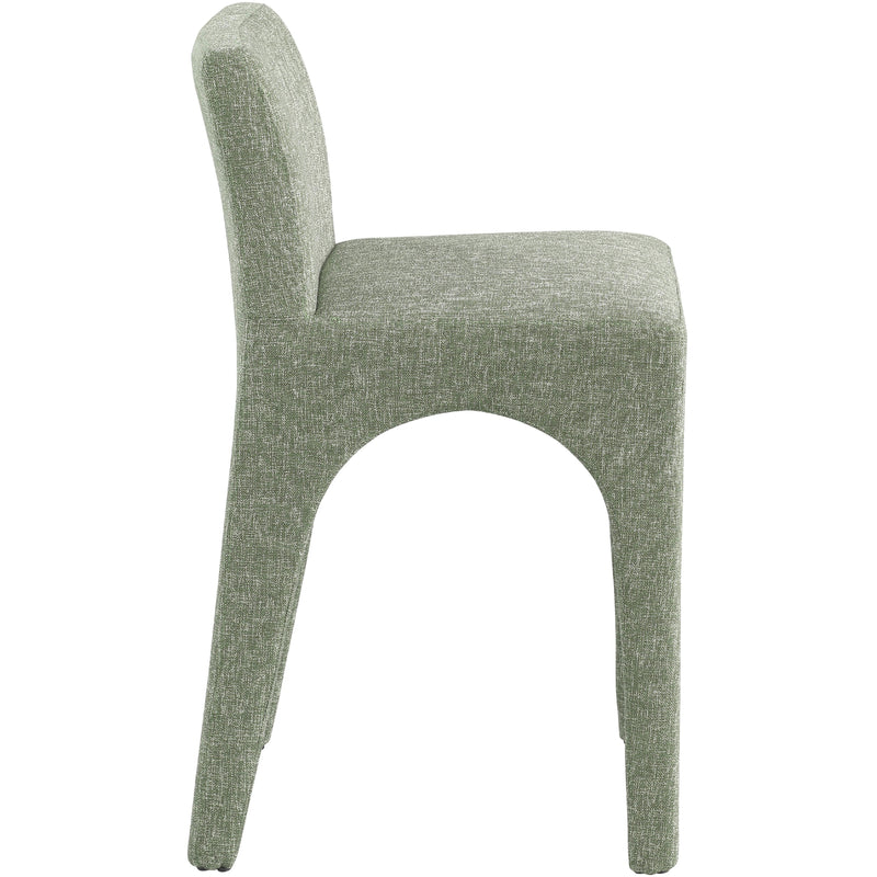 Meridian Gramercy Green Linen Textured Fabric Stool IMAGE 5