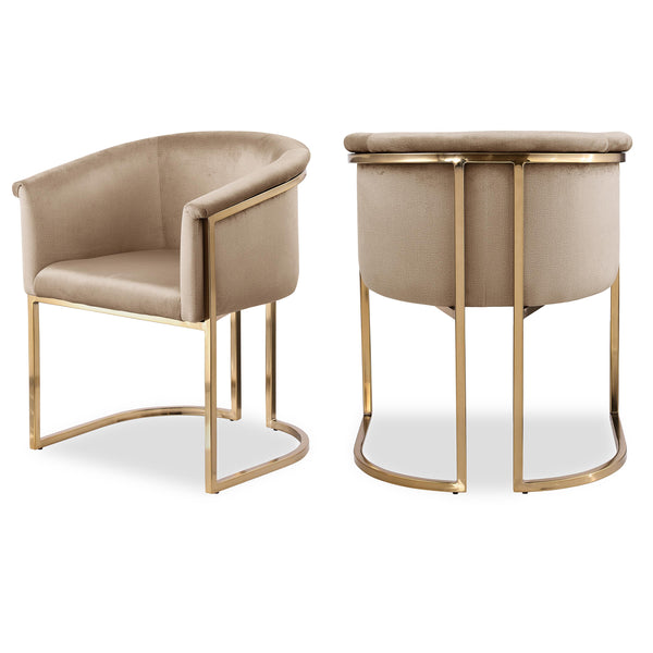 Meridian Tierra Beige Velvet Dining Chair IMAGE 1