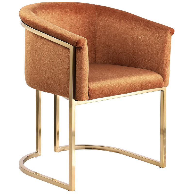 Meridian Tierra Cognac Velvet Dining Chair IMAGE 4