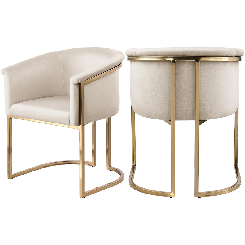 Meridian Tierra Cream Velvet Dining Chair IMAGE 10