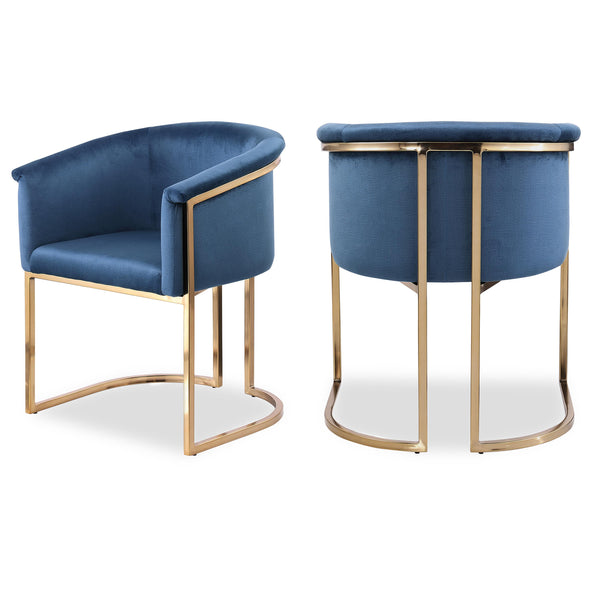 Meridian Tierra Navy Velvet Dining Chair IMAGE 1