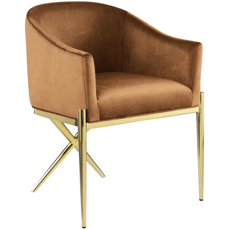 Meridian Xavier Saddle Velvet Dining Chair IMAGE 3