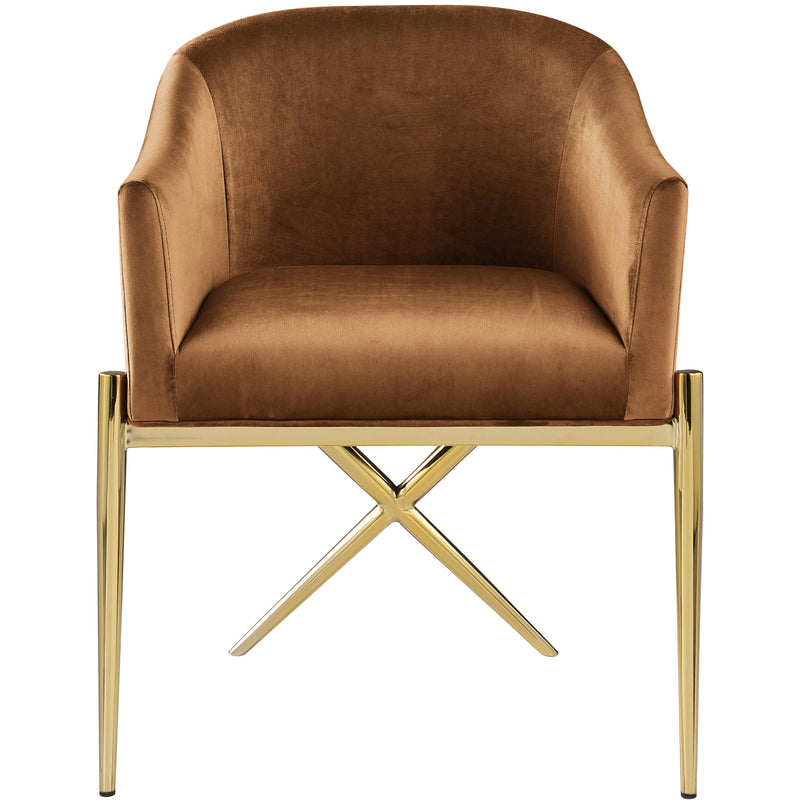 Meridian Xavier Saddle Velvet Dining Chair IMAGE 4