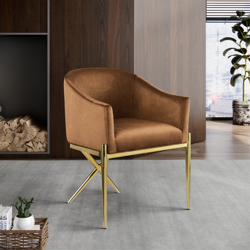 Meridian Xavier Saddle Velvet Dining Chair IMAGE 8