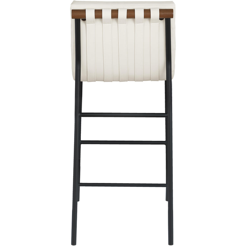 Meridian Burke Cream Vegan Leather Bar Stool IMAGE 3