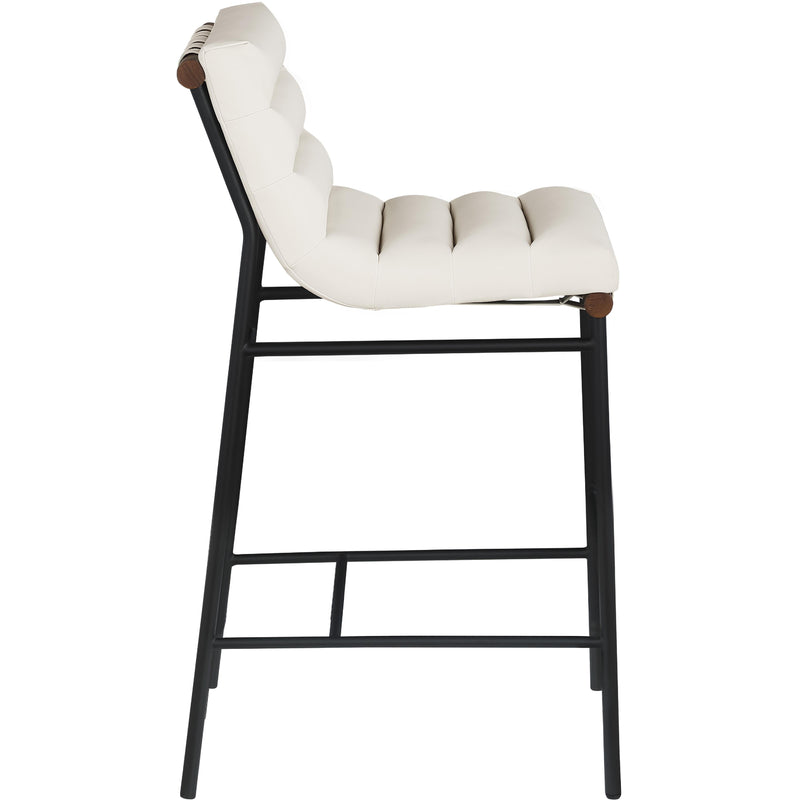 Meridian Burke Cream Vegan Leather Bar Stool IMAGE 6