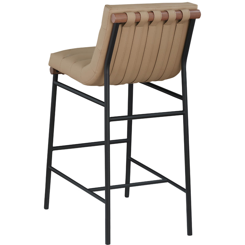 Meridian Burke Tan Vegan Leather Bar Stool IMAGE 7