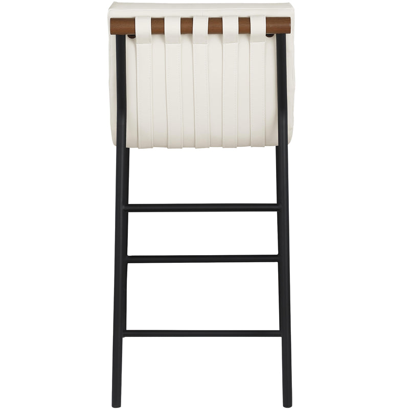 Meridian Burke Cream Vegan Leather Counter Stool IMAGE 3