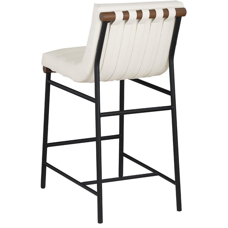 Meridian Burke Cream Vegan Leather Counter Stool IMAGE 7