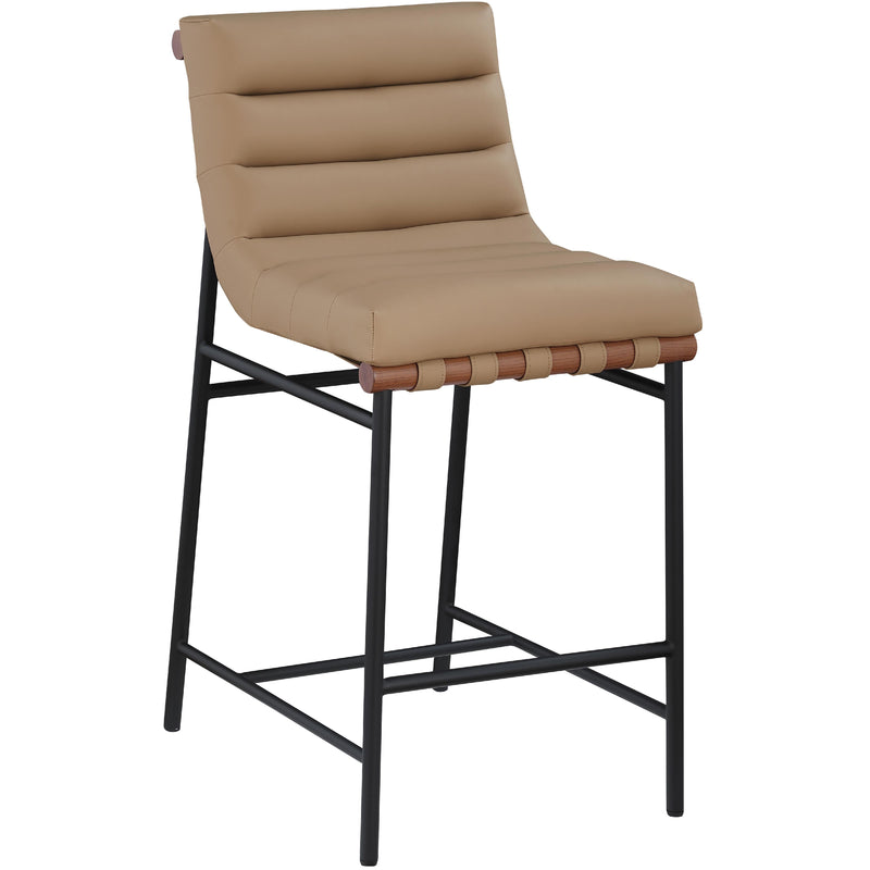 Meridian Burke Tan Vegan Leather Counter Stool IMAGE 4