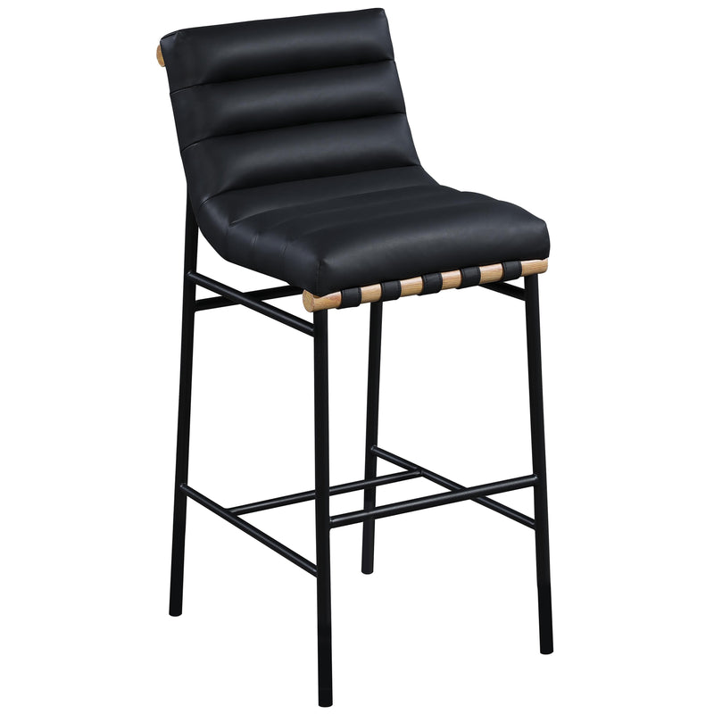 Meridian Burke Black Vegan Leather Bar Stool IMAGE 3