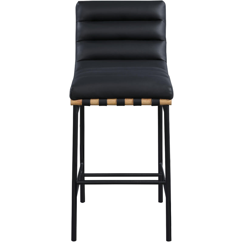 Meridian Burke Black Vegan Leather Bar Stool IMAGE 4