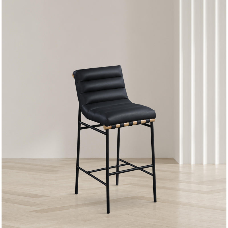 Meridian Burke Black Vegan Leather Bar Stool IMAGE 6